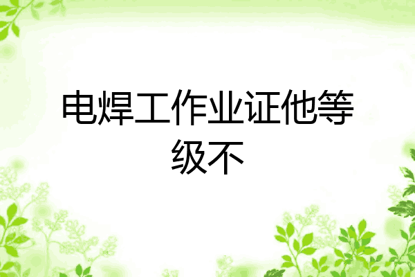 电焊工作业证他等级不