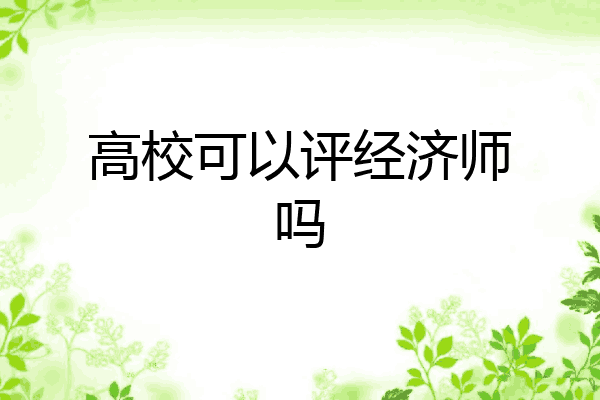 高校可以评经济师吗