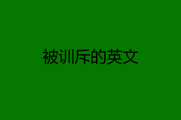 被训斥的英文