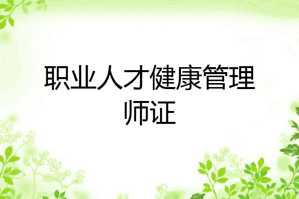 职业人才健康管理师证