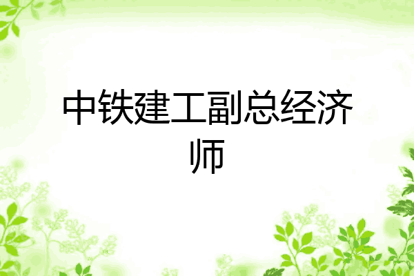 中铁建工副总经济师