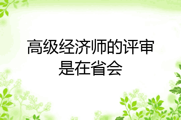 高级经济师的评审是在省会
