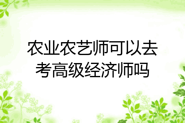 农业农艺师可以去考高级经济师吗