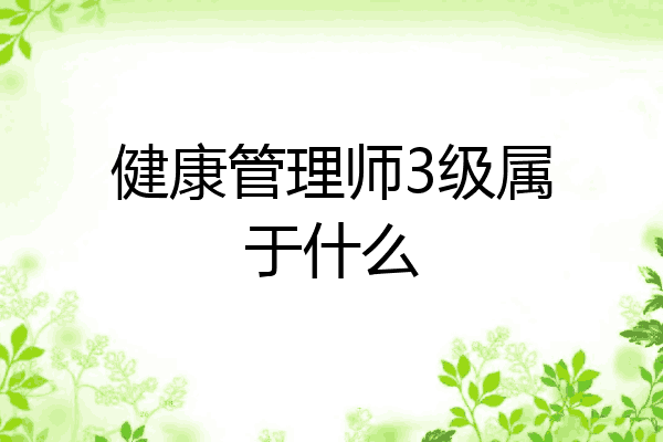 健康管理师3级属于什么