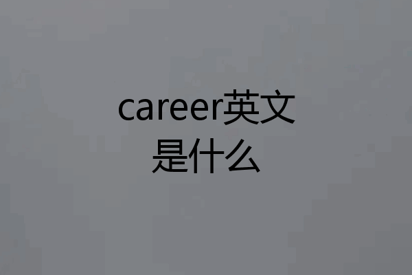 career英文是什么