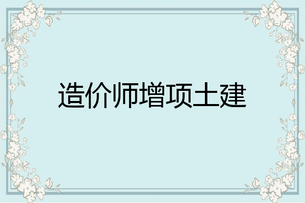 造价师增项土建