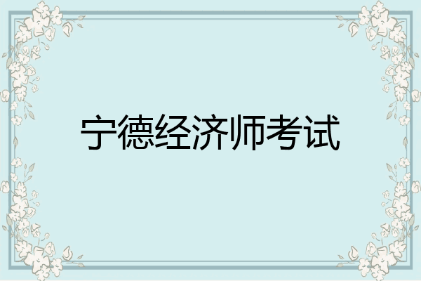 宁德经济师考试