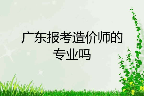 广东报考造价师的专业吗