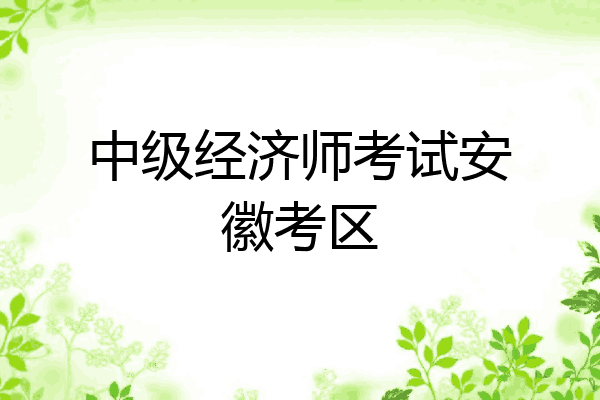 中级经济师考试安徽考区