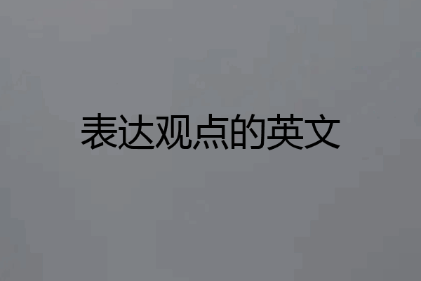 表达观点的英文