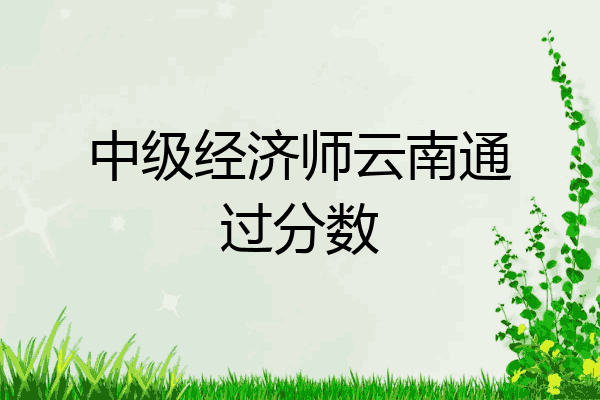 中级经济师云南通过分数