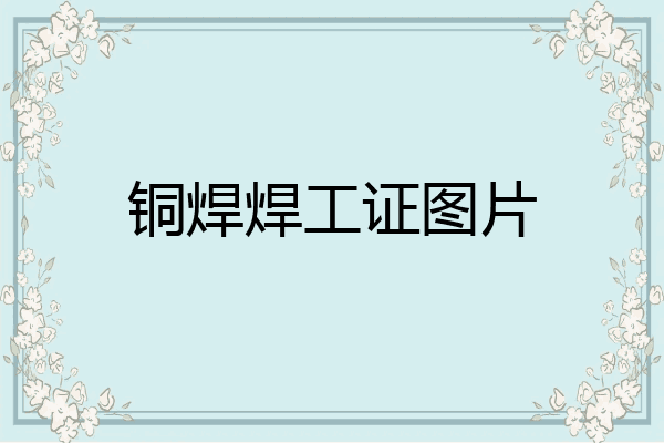 铜焊焊工证图片