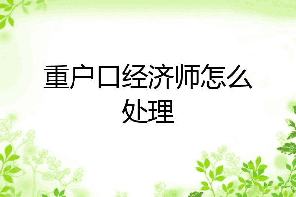 重户口经济师怎么处理