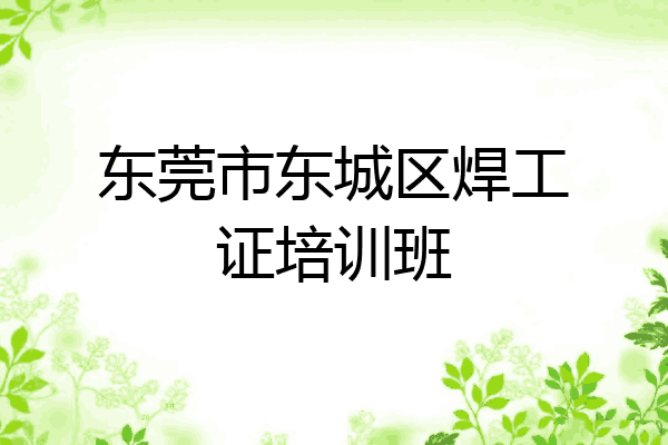 东莞市东城区焊工证培训班