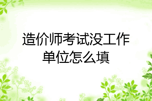 造价师考试没工作单位怎么填