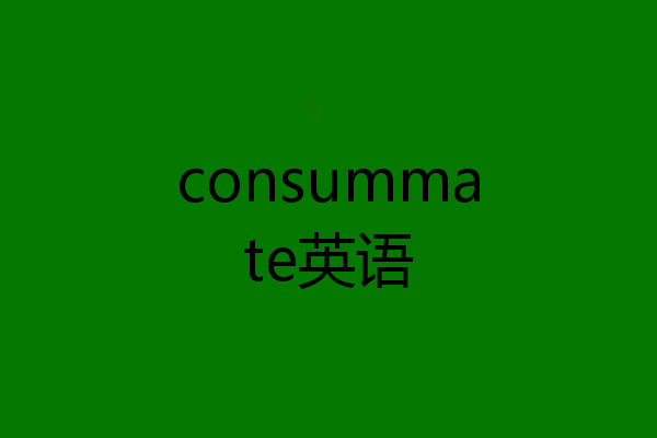 consummate英语