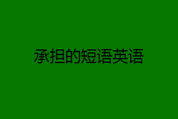 承担的短语英语
