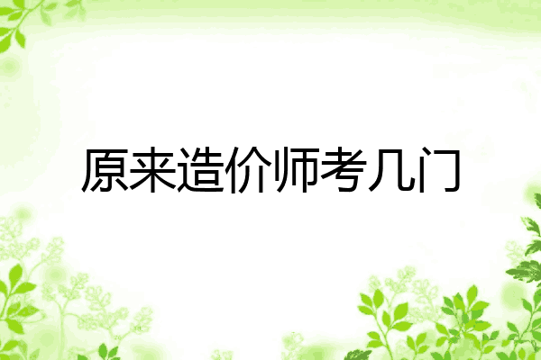原来造价师考几门