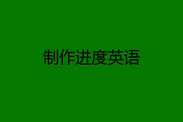 制作进度英语