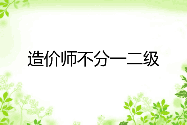 造价师不分一二级