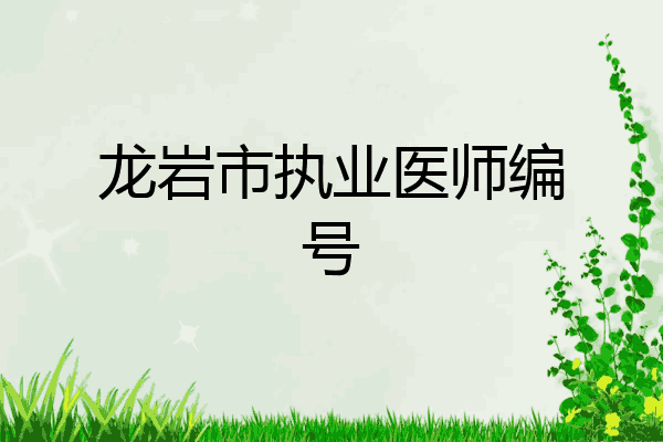 龙岩市执业医师编号