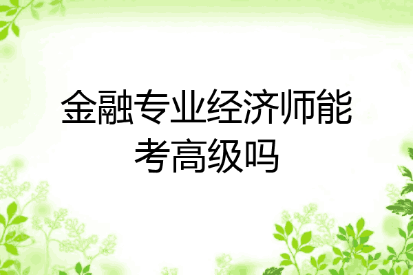 金融专业经济师能考高级吗