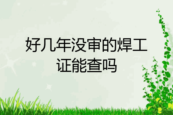 好几年没审的焊工证能查吗