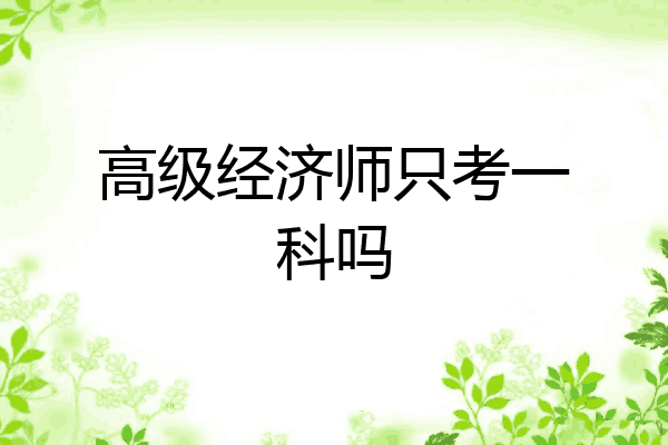 高级经济师只考一科吗
