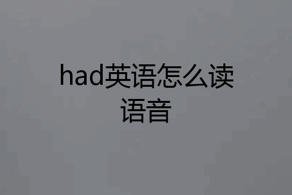 had英语怎么读语音