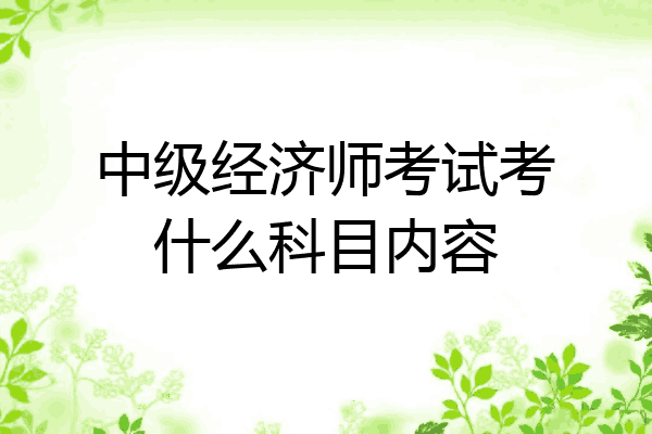 中级经济师考试考什么科目内容