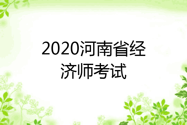 2020河南省经济师考试