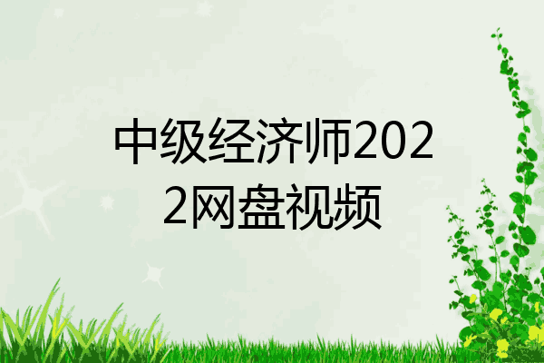 中级经济师2022网盘视频