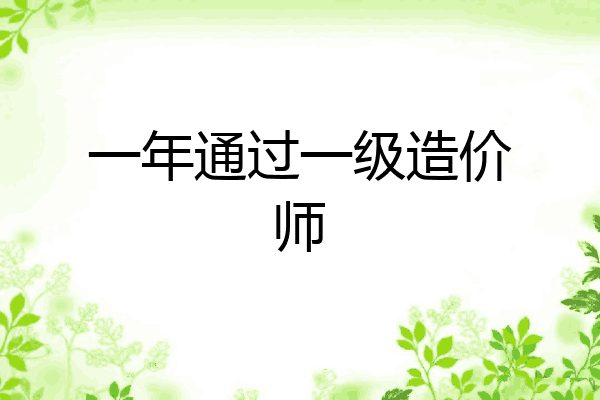 一年通过一级造价师