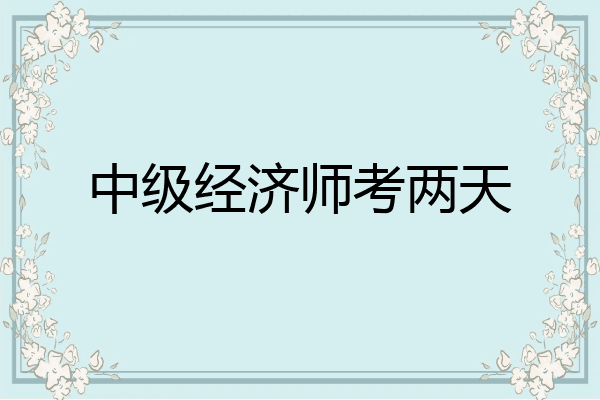 中级经济师考两天