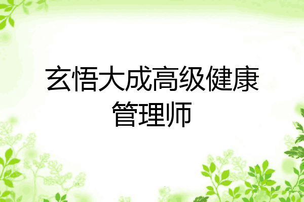 玄悟大成高级健康管理师