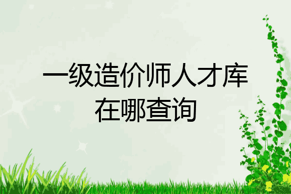 一级造价师人才库在哪查询