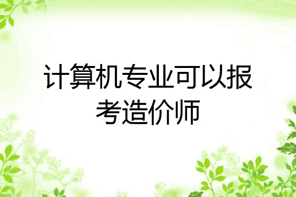计算机专业可以报考造价师