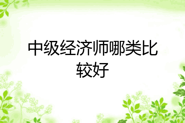 中级经济师哪类比较好
