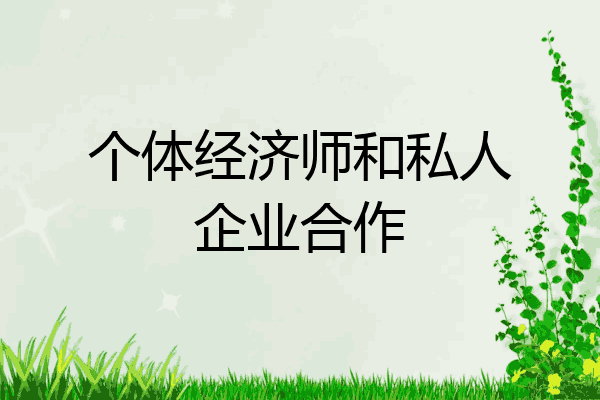 个体经济师和私人企业合作