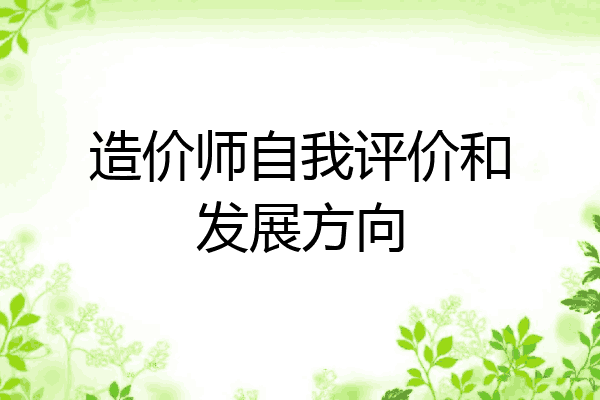 造价师自我评价和发展方向