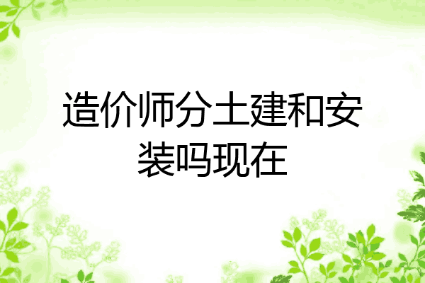 造价师分土建和安装吗现在