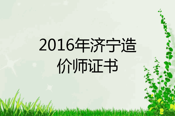 2016年济宁造价师证书