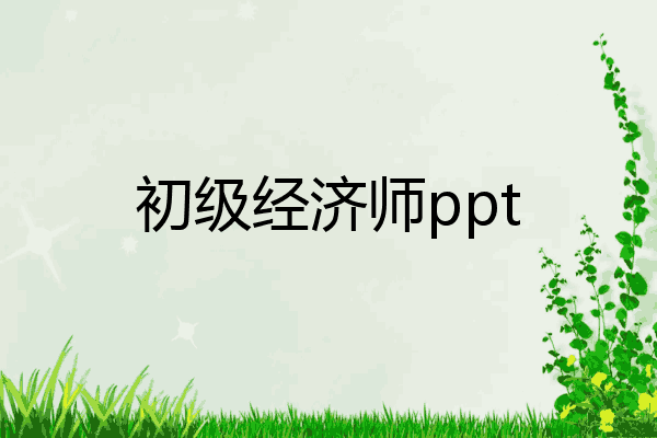 初级经济师ppt
