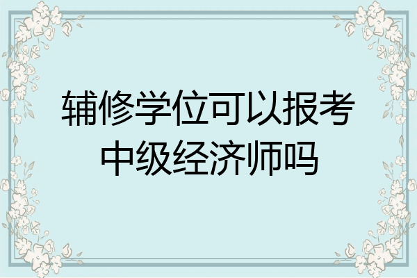 辅修学位可以报考中级经济师吗