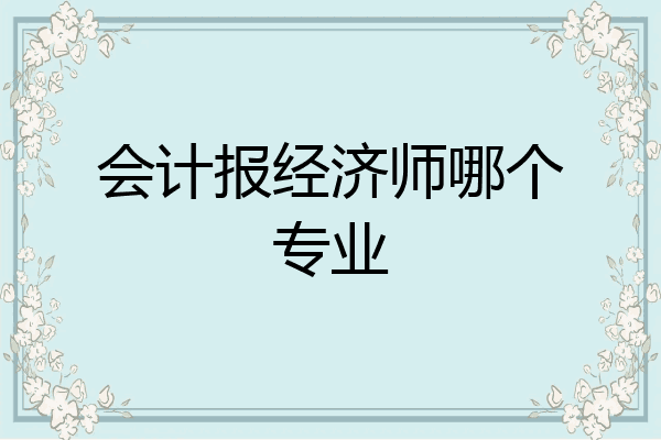 会计报经济师哪个专业