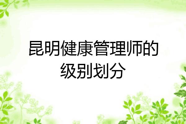 昆明健康管理师的级别划分