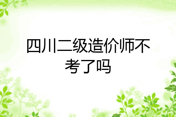 四川二级造价师不考了吗