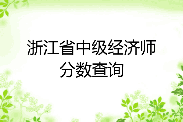 浙江省中级经济师分数查询