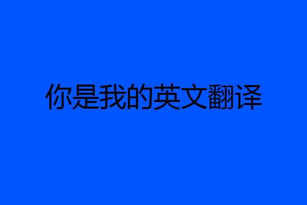 你是我的英文翻译