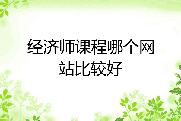 经济师课程哪个网站比较好